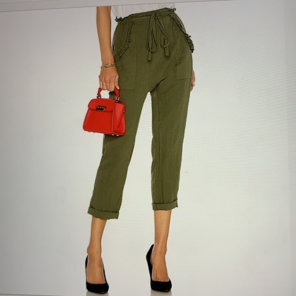 The GREAT. The Tulip Black Linen Cotton Pants XS